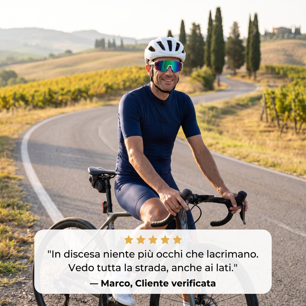 Occhiali Sportivi PeakGear Pro – Lente a Specchio per Ciclismo e Running