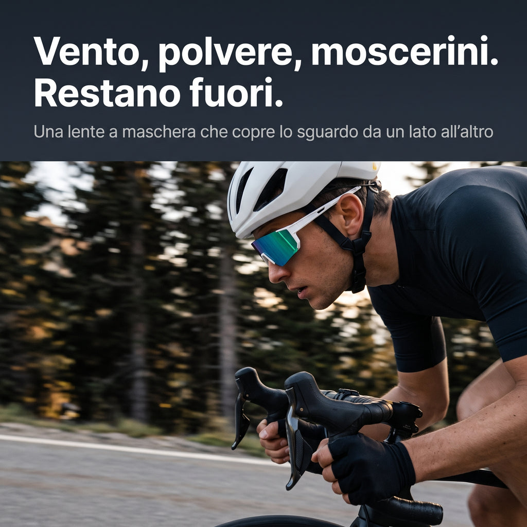 Occhiali Sportivi PeakGear Pro – Lente a Specchio per Ciclismo e Running