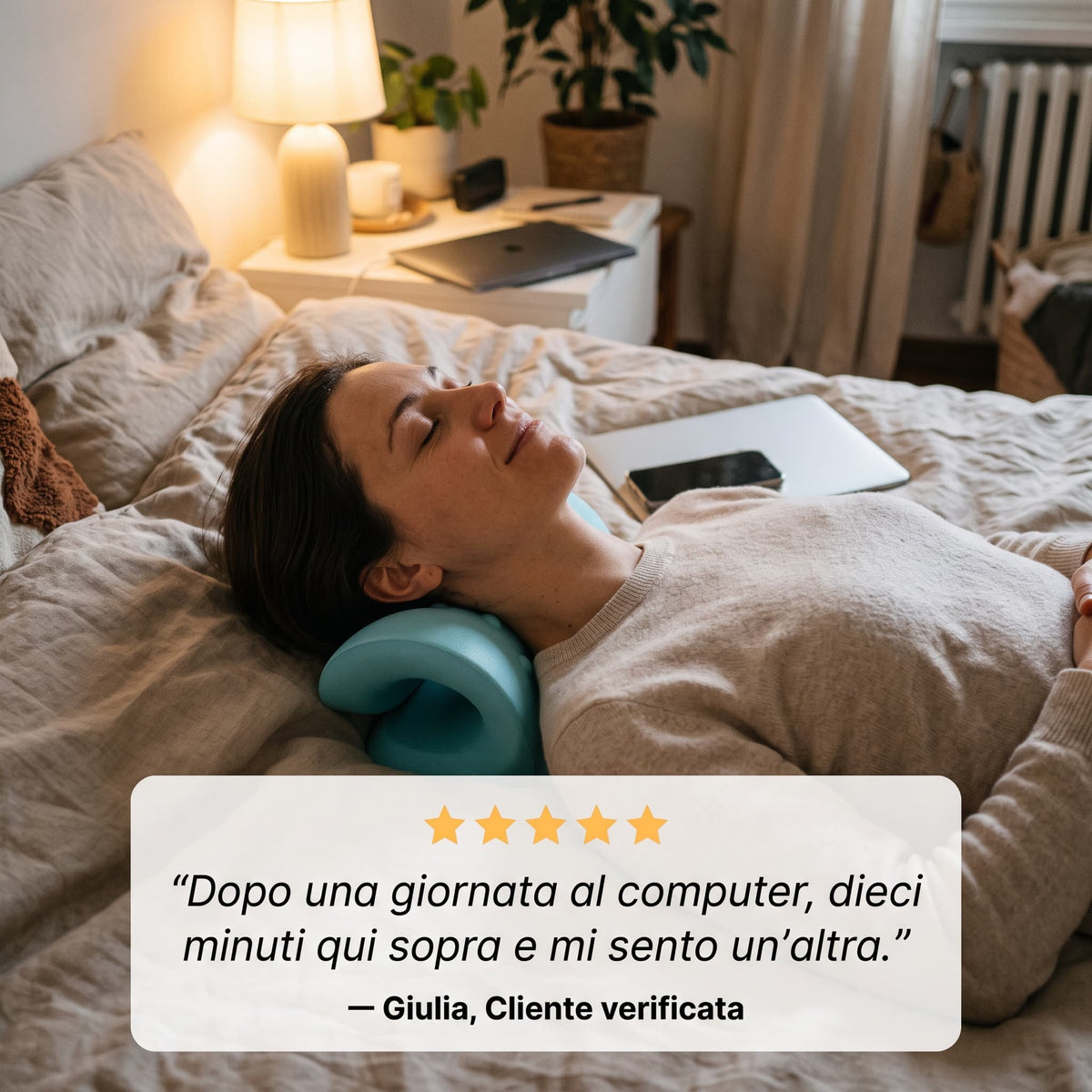 Cuscino Massaggiante per il Collo PeakGear | Relax Portatile per Collo e Spalle – Uso Casa, Ufficio, Viaggio