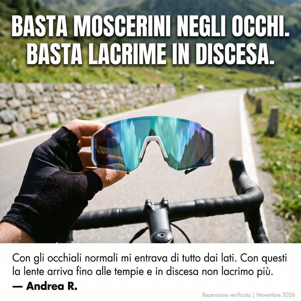 Occhiali Sportivi PeakGear Pro – Lente a Specchio per Ciclismo e Running