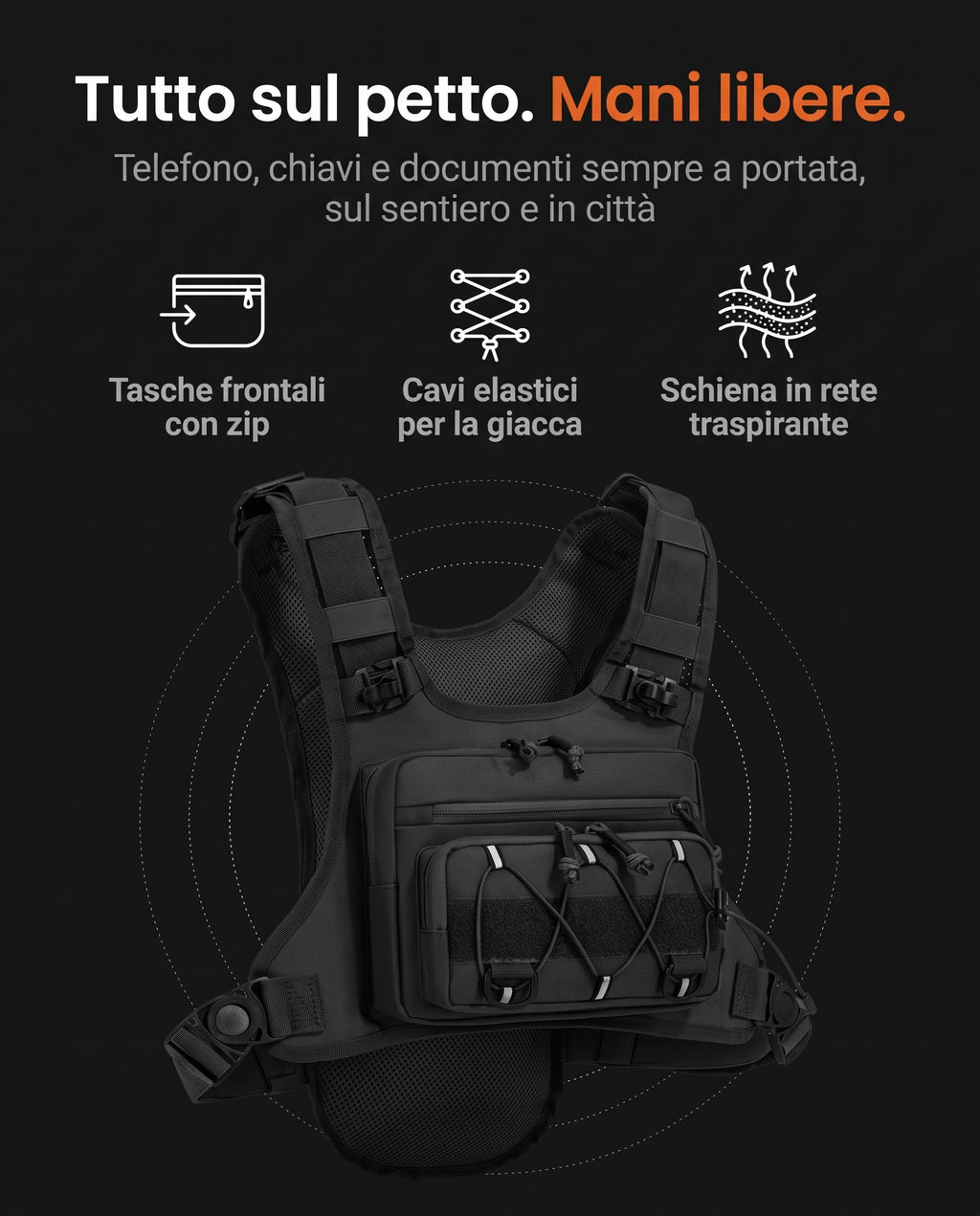 Gilet Tattico Idratazione PeakGear – Trekking & Outdoor