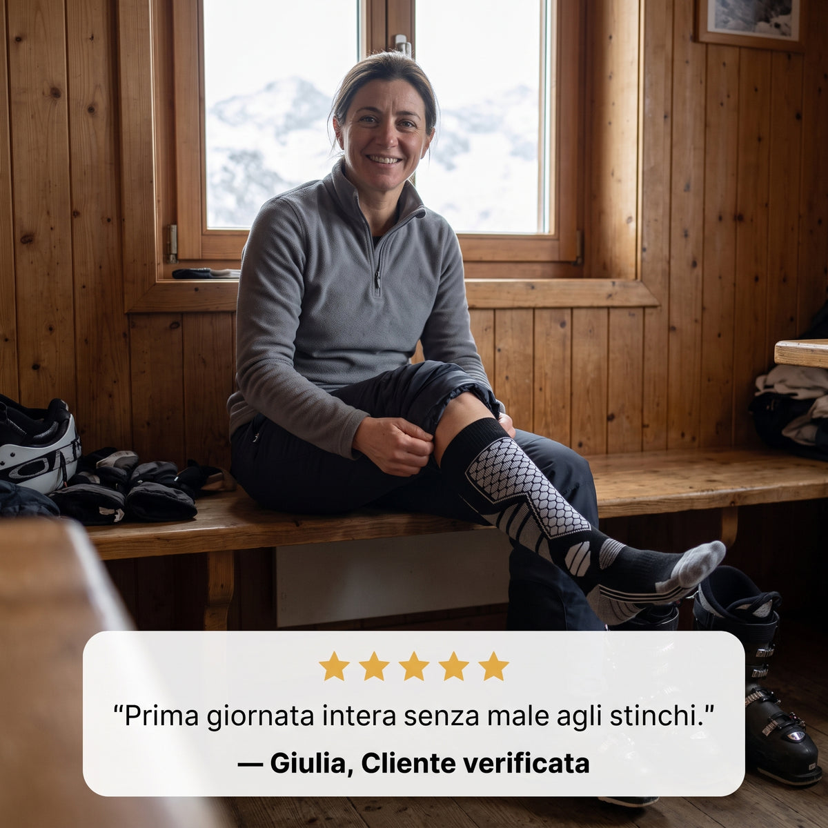 Calze da Sci Termiche PeakGear – Alte al Ginocchio, Imbottite e Traspiranti